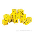Bright Yellow Spot and Number Foam D6 Dice